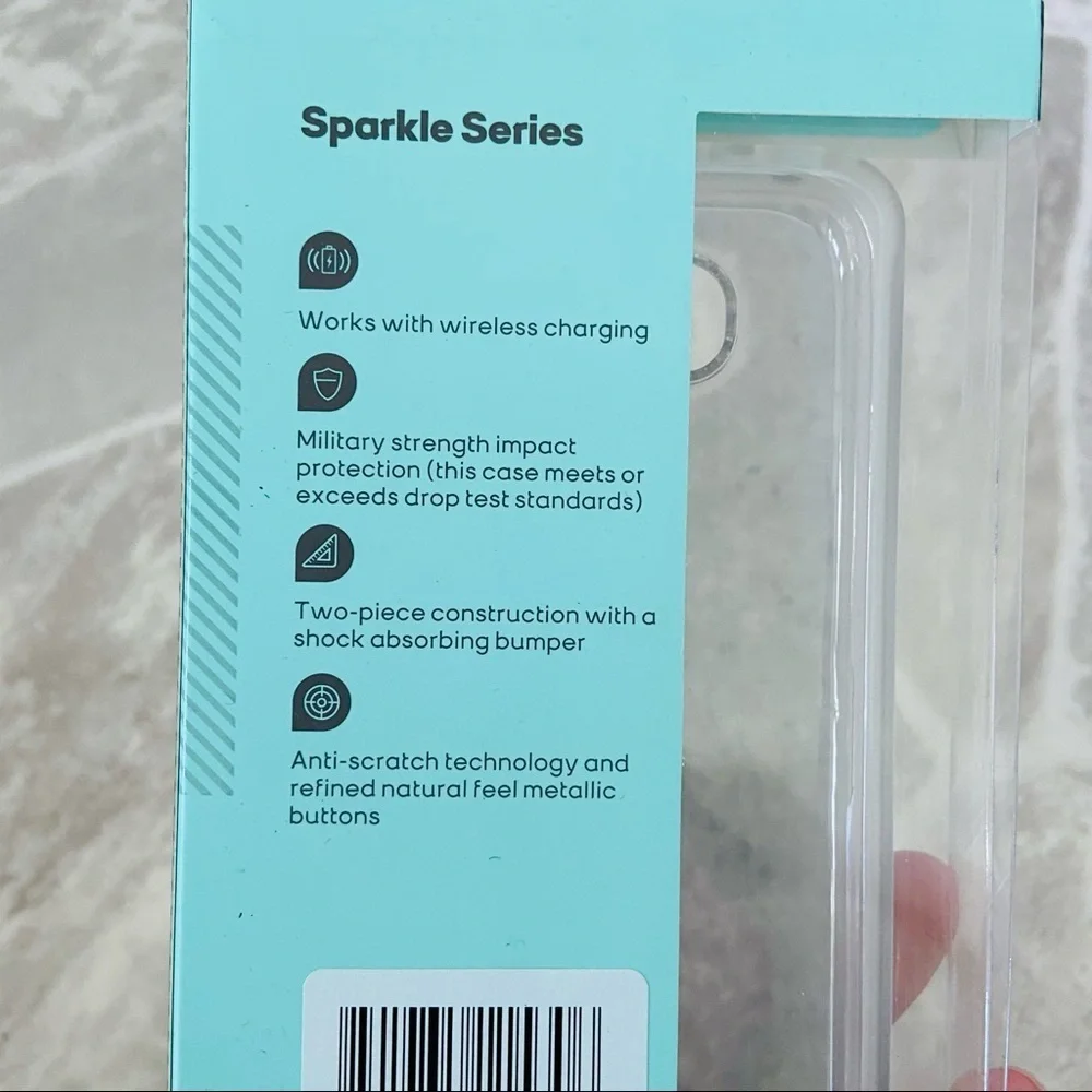 NWT G6 silver sparkly sparkle series protective phone case